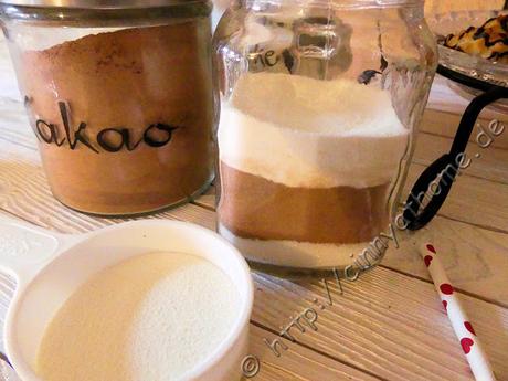 Hot Chocolate geschichtet in einem Glas als Geschenk #DIY #Food #Kakao