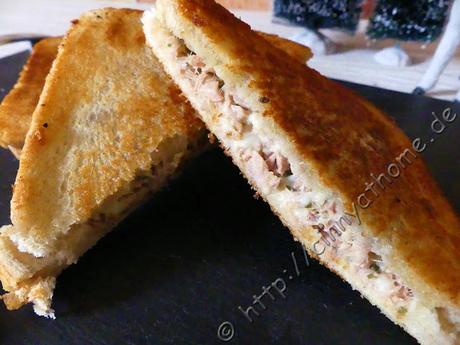 Das perfekte Sandwich mit Thunfisch, Mayo und Mozzarella #Rezept #Food #Toastie