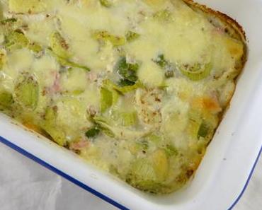 Buchweizen-Clafoutis mit Lauch, Schinken und Mozzarella