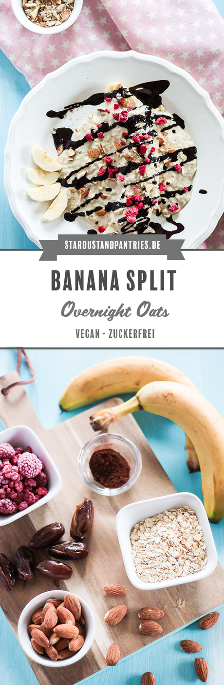 Vegan Monday-gesunde Banana Split Overnight Oats