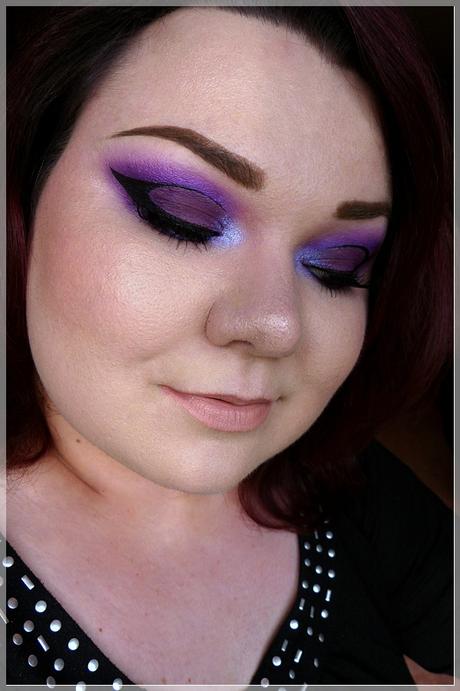 graphic liner makeup look purple