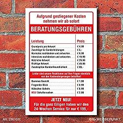 Produkt: Schild Beratungsgebühren