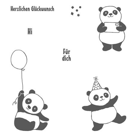 Gutscheinkarte mit den Party-Pandas