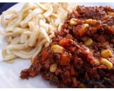 Chili-Hackfleisch mit Spätzle