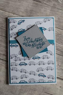 Eine Karte mit Tankgutschein zum Geburtstag eines jungen Mannes.