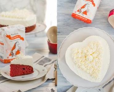Roter Herzcheesecake zum Valentinstag