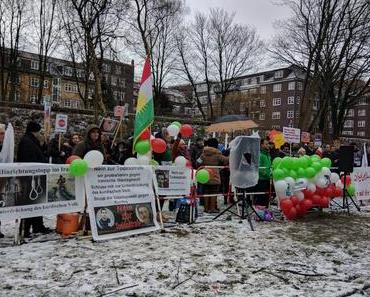 Hamburg bleibt aktiv - Proteste vor dem iranischen Konsulat
