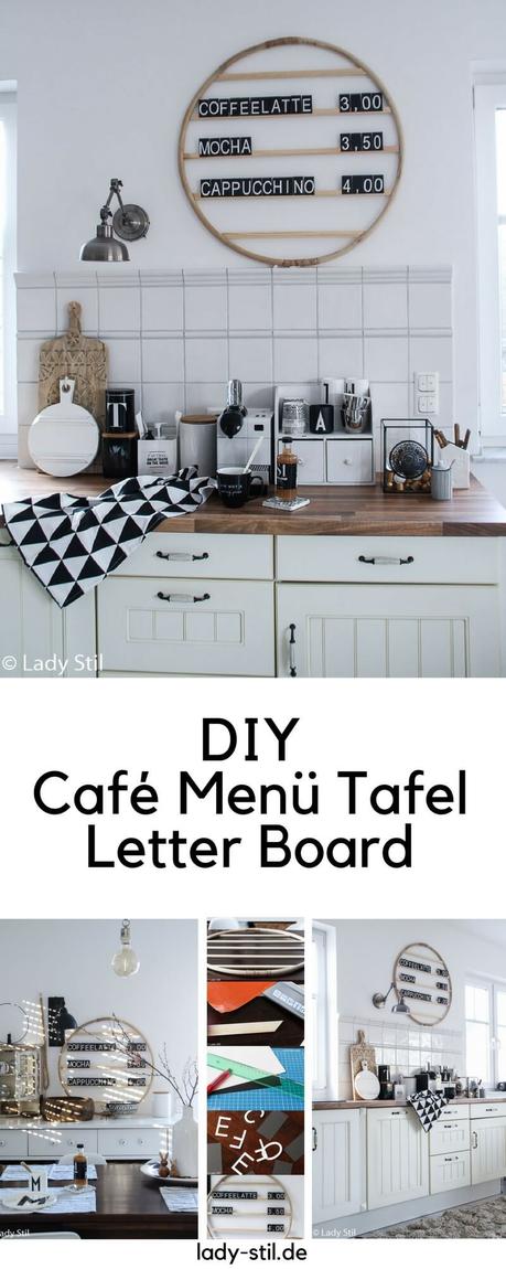 DIY Café Menü Tafel Letter Board oder Upcycling eines Hula Hoop Reifens