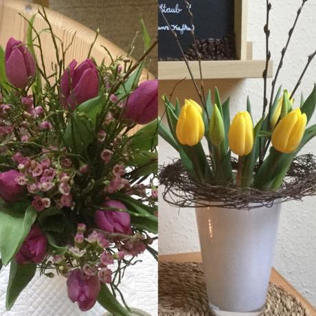 Friday-Flowerday – oder – Zwischen Winter und Frühling: Tulpen in gelb und lila