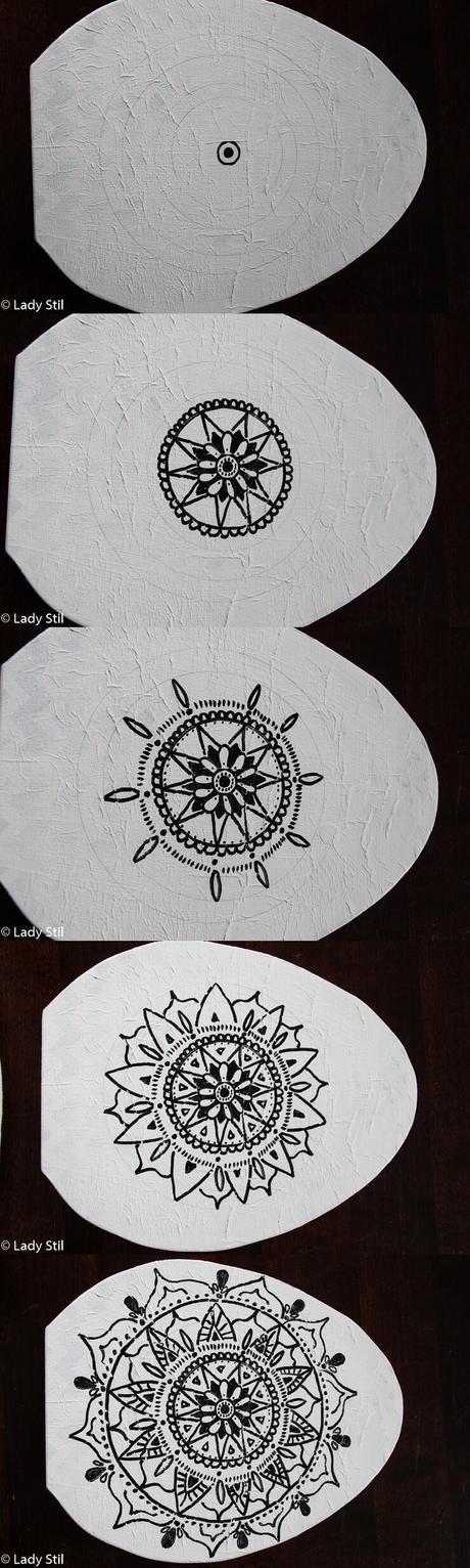 DIY Boho Ostereier Mandala und Fliesenkreuz