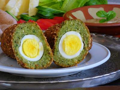 Vegetarische schottische Eier - Taameya bil bed