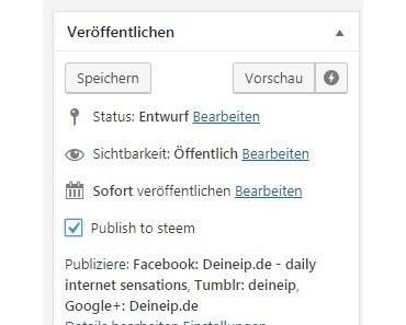 WordPress zu SteemIt Plugin – Steempress Version 1.3 veröffentlicht