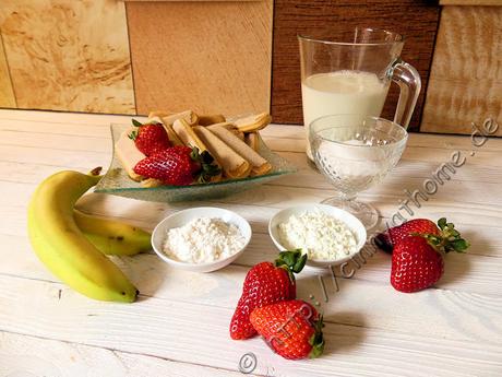 Aus Erdbeeren und Bananen wird schnell ein Pudding-Dessert #OhneBacken #Rezept #Food