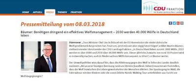 Wölfe: CDU und SPD gehen auf Dummenfang