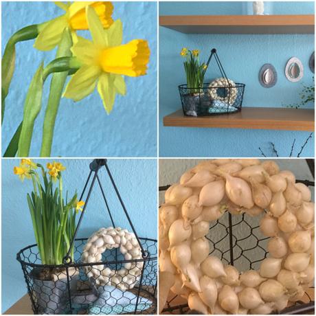Frühling, Ostern und mehr – oder – Hier geht es rund: Kranz aus Blumenzwiebeln