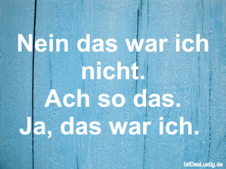 Lustiger BilderSpruch - Nein das war ich nicht. Ach so das. Ja, das war...