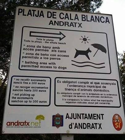 Hundestrand Cala Blanca