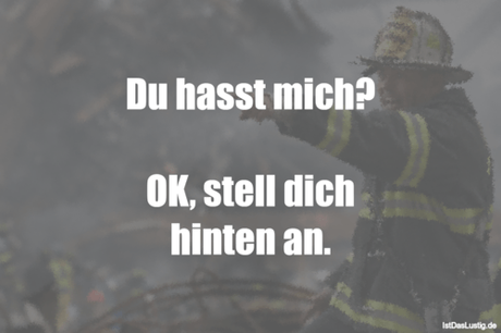 Lustiger BilderSpruch - Du hasst mich?  OK, stell dich hinten an.
