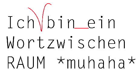 Weißraum mit Wortzwischenraum in der Typografie