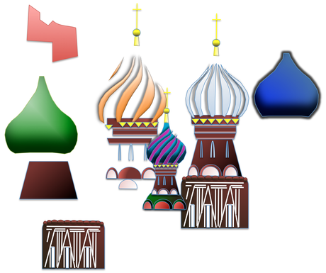 Zeichnung einer russischen Kathedrale in PowerPoint