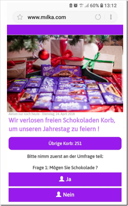 WhatsApp-Kettenbrief verspricht Schokolade