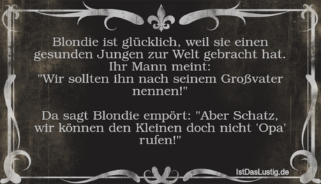 Lustiger BilderSpruch - Blondie ist glücklich, weil sie einen gesunden...