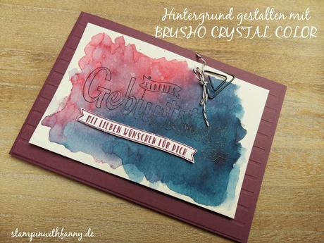 Geburtstagskarte mit Brusho Crystal Colors
