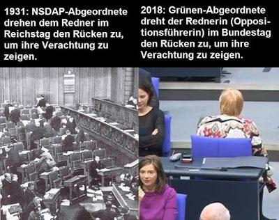 Bundestagsvizepräsidentin Roth (Grüne) zeigt sich in Nazi-Manier