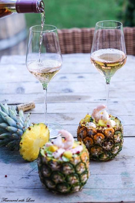 Food-Wine-Pairing: Ananas-Garnelen-Cocktail mit Dalis Rosé Cuvée