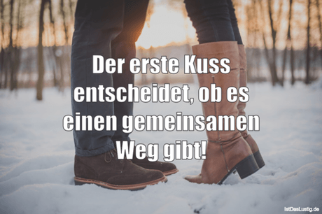 Lustiger BilderSpruch - Der erste Kuss entscheidet, ob es einen...