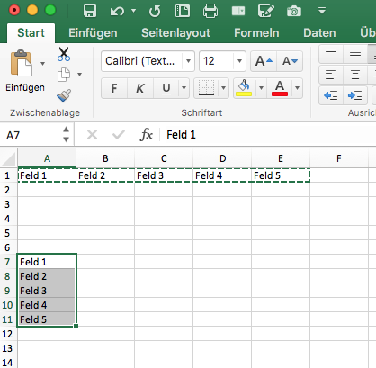 Wie kann in Excel eine Zeile in eine Spalte umwandelt werden?