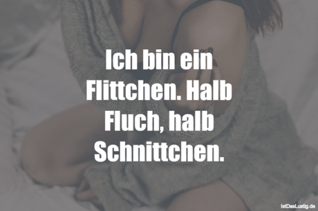 Lustiger BilderSpruch - Ich bin ein Flittchen. Halb Fluch, halb...