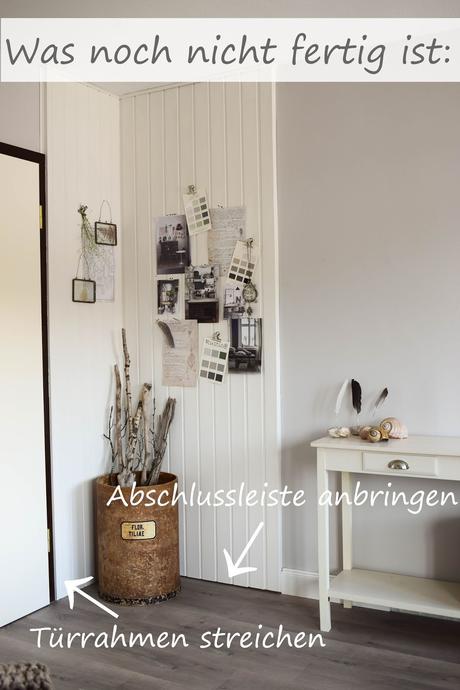 Dekoidee Wandverkleidung DIY aus Holz Moodboard Inspirationswand Kreidefarbe von Painting the Past Renovierung Vertaefelung Beadboard selber machen