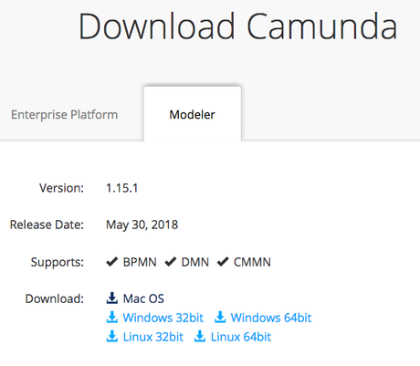 Quicktest: Camunda BPMN Modeler 1.15.1