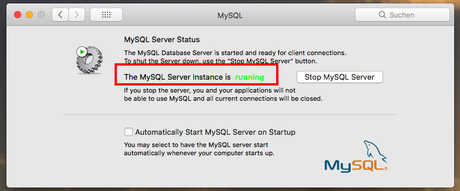 Wie wird eine MySQL Datenbank auf einem Mac OS X gestartet/gestoppt?