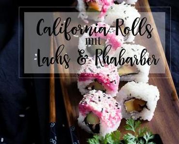California-Rolls mit Lachs und Rhabarber