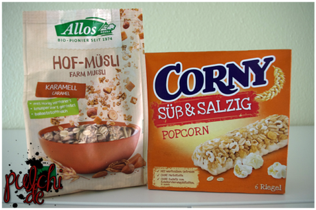Allos Hof-Müsli Karamell || CORNY Süß & Salzig Popcorn