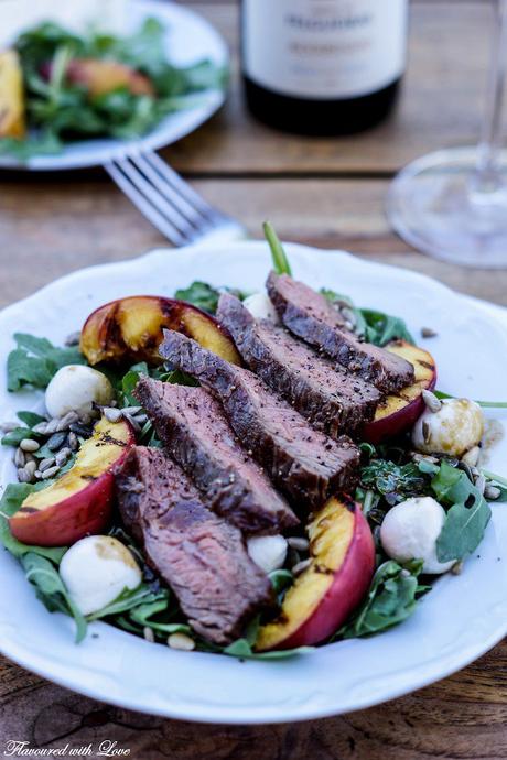 Food-Wine-Pairing : Flank Steak Salat mit Nektarinen und Vinho Verde