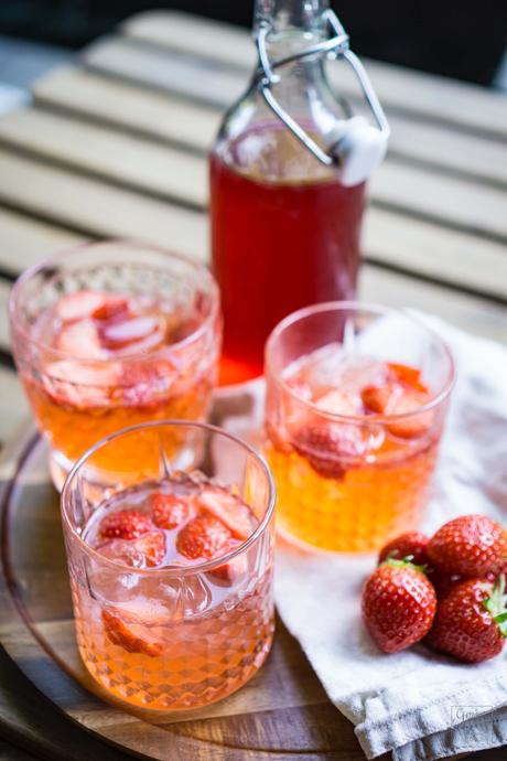 Erdbeeren-limetten-gin