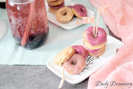 vegane Mini-Donuts mit fruchtigem Guss und spritziger Bio-Limonade von SodaStream [Anzeige]