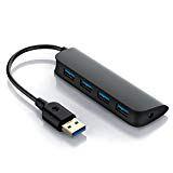 CSL - USB 3.0 Hub 4 Port Slimline | Super Speed Datenhub USB 3.0 für Apple MacBook, Windows Laptops und Ultrabooks und weiteren USB 3.0 kompatiblen Geräten