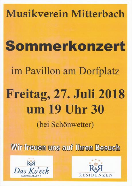Termintipp: Sommerkonzert des MV Mitterbach