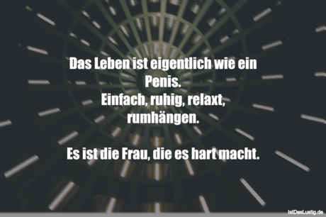 Lustiger BilderSpruch - Das Leben ist eigentlich wie ein Penis....