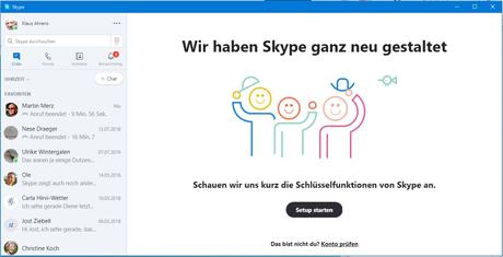 Skype-Update auf Version 8