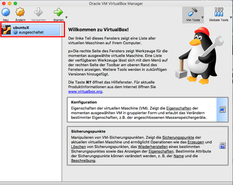 Wie kann der Oracle VM VirtualBox Manager auf Mac OS X (oder Windows) installiert werden?