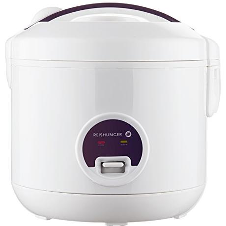Reishunger Reiskocher (1,2l/500W/220V) Warmhaltefunktion, hochwertiger Innentopf, Löffel und Messbecher – Reis für bis zu 6 Personen