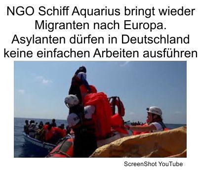 Die NGO Schiffe bringen wieder neuen Nachschub an Fachkräften und Deutschland sieht für Asylanten nur höherwertige Tätigkeiten vor