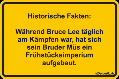 Lustiger BilderSpruch - Historische Fakten:  Während Bruce Lee täglich...