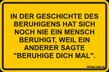 Lustiger BilderSpruch - IN DER GESCHICHTE DES BERUHIGENS HAT SICH NOCH...