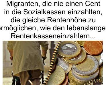 CDU/CSU (aber auch die SPD) gönnt dem Volk keine auskömmlichen und gerechte Renten, aber für die Migration ist Geld ohne Ende vorhanden